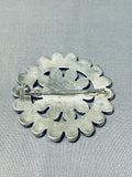 Gorgeous Vintage Native American Navajo Turquoise Cluster Sterling Silver Large Pin-Nativo Arts