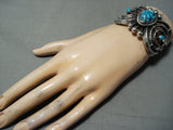 Authentic Native American Navajo Aaron Anderson Rare Turquoise Sterling Silver Bracelet-Nativo Arts