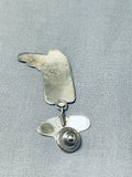 Whimsical Vintage Native American Navajo Cowboy Hat Boot Sterling Silver Tie Pin-Nativo Arts
