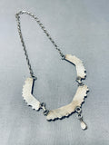 Fabulous Vintage Native American Zuni Blue Gem Turquoise Sterling Silver Necklace-Nativo Arts