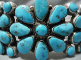 Incredible Vintage Native American Navajo Blue Gem Turquoise Sterling Silver Native Bracelet-Nativo Arts