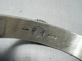 Native American Important Albert Jake Carico Lake Turquoise Sterling Silver Bracelet-Nativo Arts