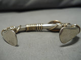 Important Vintage Native American Navajo 14k Gold Lapis Sterling Silver Bracelet Cuff Old-Nativo Arts