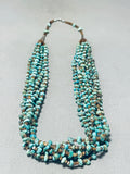 Native American Phenomenal Vintage Santo Domingo 7 Strand Turquoise Heishi Necklace-Nativo Arts