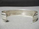 Authentic Vintage Native American Navajo Thomas Singer Sterling Silver Gold Wave Bracelet Old-Nativo Arts