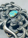 Astounding Vintage Native American Navajo Royston Turquoise Sterling Silver Buckle-Nativo Arts