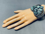 Heart Of Turquoise Vintage Native American Navajo Sterling Silver Bracelet-Nativo Arts