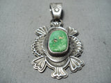 Tommy Jackson Vintage Native American Navajo Carico Lake Turquoise Sterling Silver Pendant-Nativo Arts