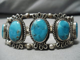 Impressive Vintage Zuni Native American Turquoise Sterling Silver Bracelet-Nativo Arts