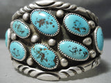 One Of The Biggest Best Vintage Native American Navajo Turquoise Sterling Silver Bracelet-Nativo Arts