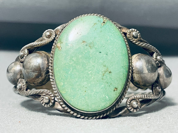 One Of Best Early Vintage Native American Navajo Cerrillos Turquoise Sterling Silver Bracelet-Nativo Arts