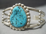 Incredible Vintage Native American Navajo Blue Turquoise Sterling Silver Bracelet Old-Nativo Arts