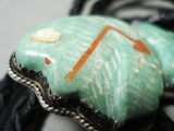 Bear Turquoise Fetish Vintage Native American Navajo Sterling Silver Bolo Tie-Nativo Arts