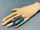 Museum Quality Vintage Native American Navajo Bisbee Turquoise Sterling Silver Ring-Nativo Arts