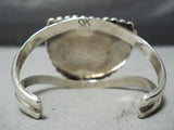 Vivid Rare Vintage Native American Navajo #8 Turquoise Sterling Silver Bracelet Old-Nativo Arts