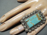Phenomenal San Felipe Native American 8 Turquoise Sterling Silver Huge Ring-Nativo Arts