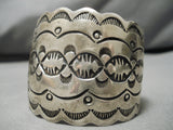 Important Vintage Native American Navajo Chim Butte Heavy Sterling Silver Bracelet-Nativo Arts