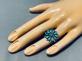 Wonderful Vintage Native American Zuni Turquoise Sterling Silver Ring-Nativo Arts