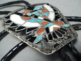 Unforgettable Vintage Native American Zuni Turquoise Sterling Silver Bolo-Nativo Arts