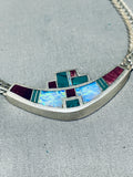 Important Ray Tracey Vintage Native American Navajo Turquoise Sterling Silver Necklace-Nativo Arts