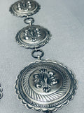 Best Native American Navajo Hand Hammered Sterling Silver Huge Concho Necklace-Nativo Arts