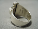 Marvelous Vintage Native American Navajo Royston Turquoise Heart Sterling Silver Ring-Nativo Arts