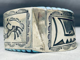 One Of The Best Vintage Native American Navajo Side Opal Sterling Silver Bracelet-Nativo Arts