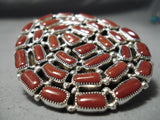 Remarkable Navajo Coral Sterling Silver Ring Native American-Nativo Arts