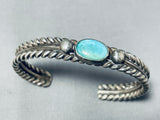 Double Coiled Vintage Native American Navajo Turquoise Sterling Silver Bracelet-Nativo Arts