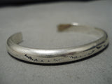 Thick Hand Tooled Vintage Native American Navajo Sterling Silver Bracelet-Nativo Arts