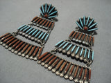 Rare Vintage Zuni Native American Jean Lasilew Sterling Silver Earrings-Nativo Arts