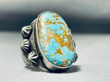 One Of The Best Vintage Native American Navajo #8 Turquoise Sterling Silver Ring-Nativo Arts