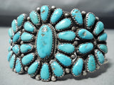 Magnificent Vintage Native American Navajo Turquoise Sterling Silver Bracelet Old-Nativo Arts