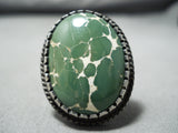 Important Vintage Native American Navajo Verdy Jake Turquoise Sterling Silver Ring-Nativo Arts