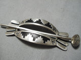 Incredible Vintage Navajo Sterling Silver Hair Barrette Native American-Nativo Arts