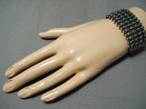 Wide Rare Vintage Native American Navajo Cerrillos Turquoise Sterling Silver Bracelet-Nativo Arts