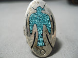 Picturesque Vintage Native American Navajo Turquoise Sterling Silver Ring Old-Nativo Arts