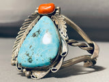 Rare Mine Vintage Native American Navajo Gilber Turquoise Sterling Silver Bracelet-Nativo Arts
