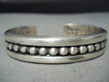 Important Jimmie King Jr Vintage Native American Navajo Thick Sterling Silver Bracelet-Nativo Arts