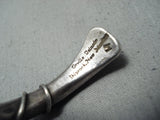 Thick Authentic Vintage Native American Navajo Orvville Tsinnie Sterling Silver Coil Bracelet-Nativo Arts