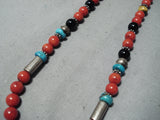 Incredible Singer Navajo Coral Sterling Silver Necklace Native American-Nativo Arts