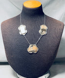 Very Rare Petrified Wood Vintage Native American Navajo Sterling Silver Necklace-Nativo Arts