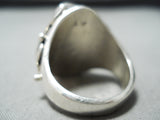 Signed Navajo Native American Sleeping Beauty Turquoise Sterling Silver Ring-Nativo Arts