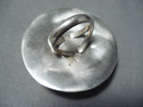 Colossal Signed Navajo Native American Sterling Silver Dome Ring-Nativo Arts