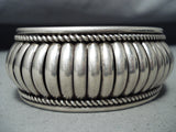 Superb Vintage Native American Navajo Sterling Silver Solid Cuff-Nativo Arts