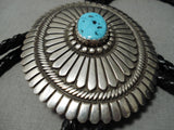Astonishing Vintage Native American Navajo Turquoise John Begay Sterling Silver Bolo Tie-Nativo Arts