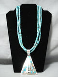 Native American Dan Coriz Important Santo Domingo Turquoise Heishi Sterling Silver Necklace-Nativo Arts
