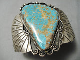 Museum Vintage Native American Navajo Old Deposit #8 Turquoise Sterling Silver Bracelet Old-Nativo Arts