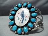 Blue Jay Vintage Native American Zuni Sleeping Beauty Turquoise Sterling Silver Bracelet-Nativo Arts