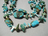 Chunky Green Turquoise Vintage Navajo Sqaw Native American Necklace Old-Nativo Arts